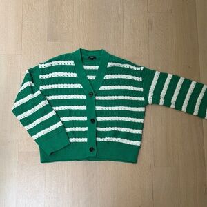 Rails Green and Cream Striped Cardigan- like new!